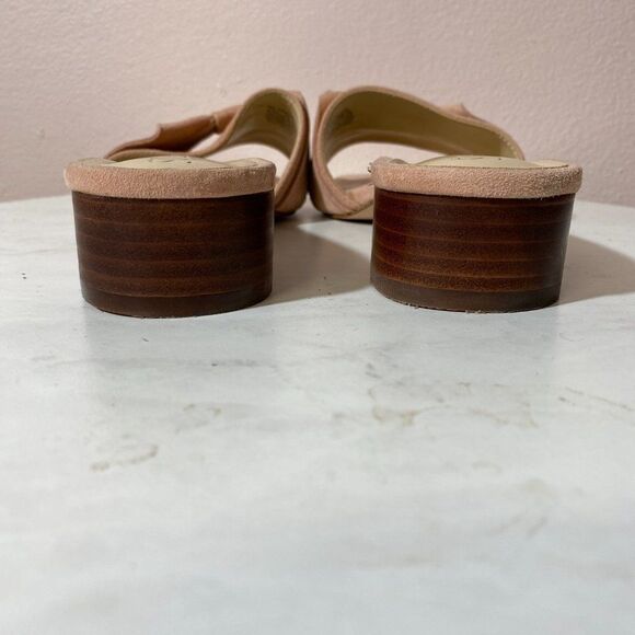 SOLE SOCIETY Blush Suede Bow Slides - Picture 4 of 5